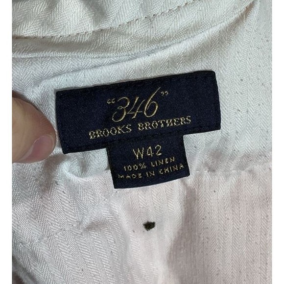 Brooks Brothers 346 Linen Shorts Men’s 42W Orange Flat Front Basic Classic - Picture 9 of 10